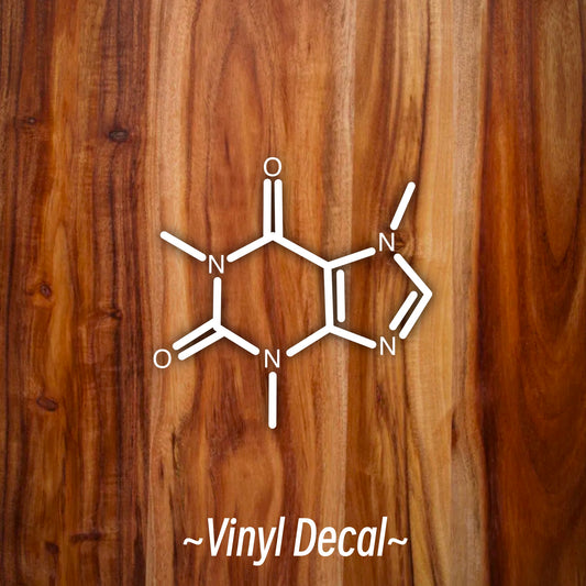 Caffeine Molecule Vinyl Car Decal