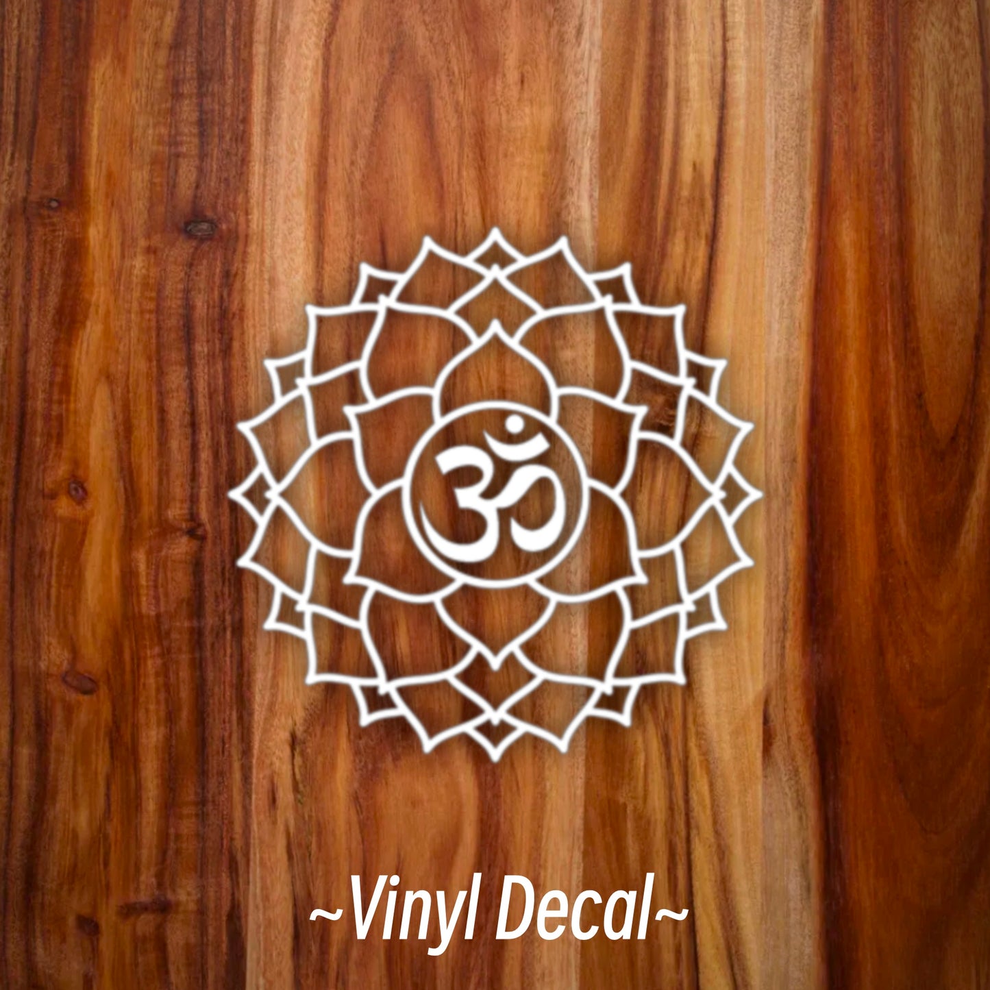 Crown Chakra Symbol + Sanskrit Vinyl Car Decal