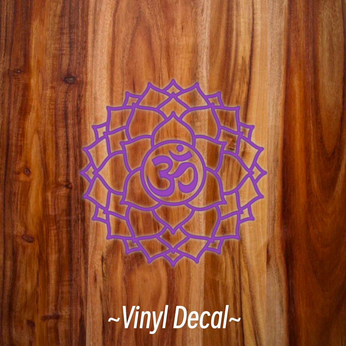 Crown Chakra Symbol + Sanskrit Vinyl Car Decal