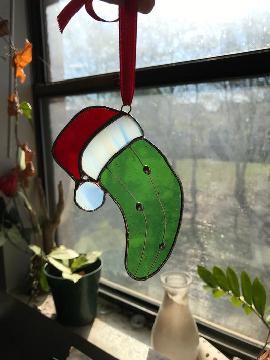 Christmas Pickle Stained Glass Ornament