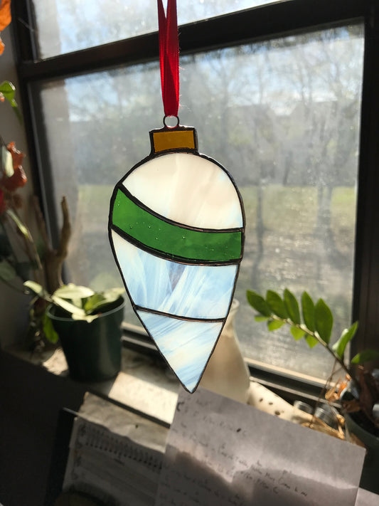 Vintage Pointed Stained Glass Christmas Ornament